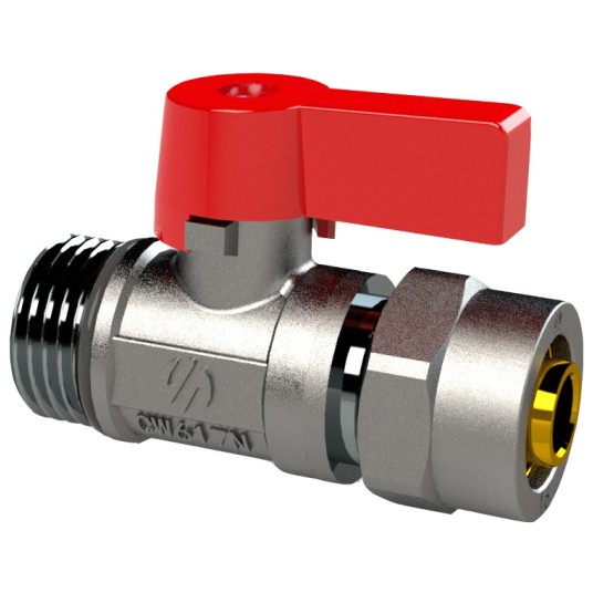 AR - ZAWÓR KUL. MINI 16x1/2'' PEX CZERWONY -zdjęcie numer 1