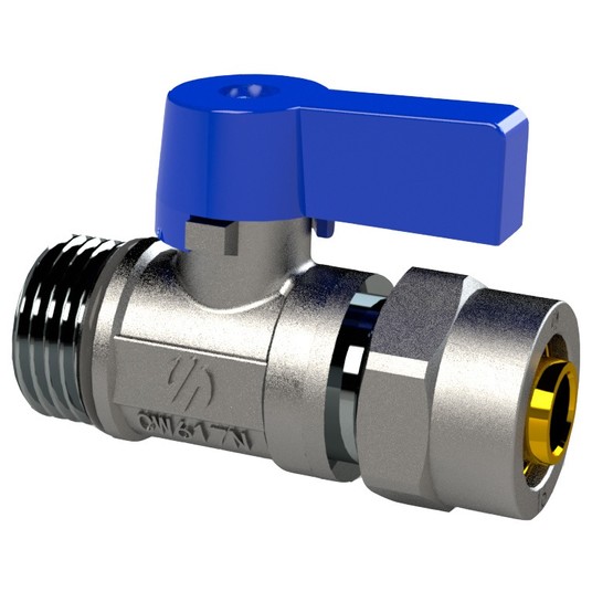 AR - ZAWÓR KUL. MINI 16x1/2'' PEX NIEBIESKI -zdjęcie numer 1