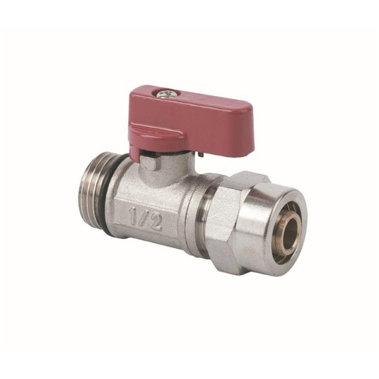PX - PEX ZAWÓR KULOWY MINI 16x1/2'' CZERWONY -zdjęcie numer 1