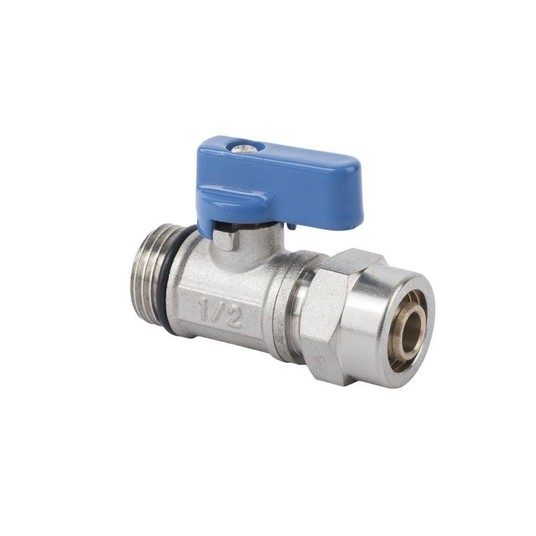 PX - PEX ZAWÓR KULOWY MINI 16x1/2'' NIEBIESKI -zdjęcie numer 1