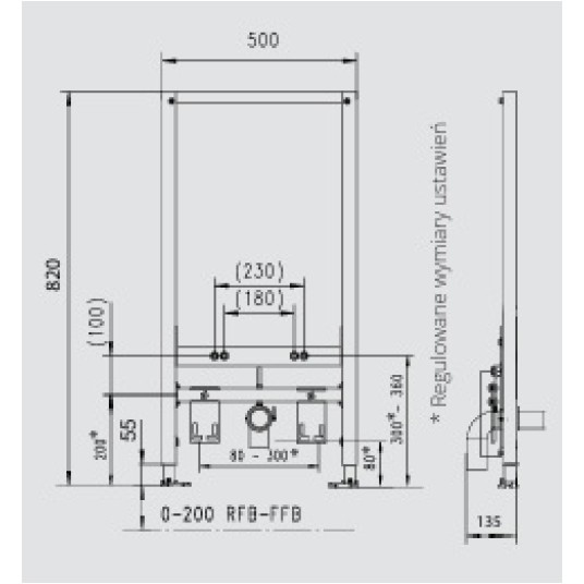 WE - STELAŻ JOMO BIDET h-820/980 -zdjęcie numer 2