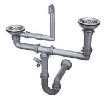 JJ - SYFON ZLEW DWUKOMOROWY 6/4X90mm