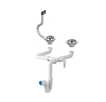 JJ - SYFON ZLEW DWUKOMOROWY 6/4X90mm