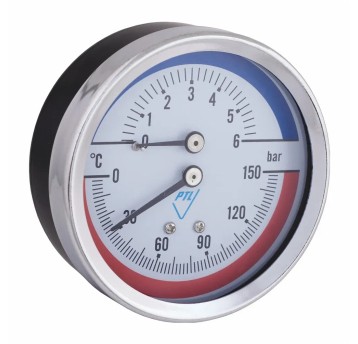 PT - TERMOMANOMETR FI80 6B 0-150stC 1/2'' AX