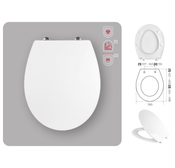 WC - DESKA ANAFI SLIM UCHYT METAL